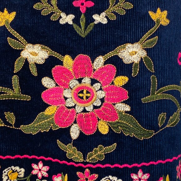 Harper Embroidered Navy Blue Mini Skirt (size S) - Picture 4 of 11